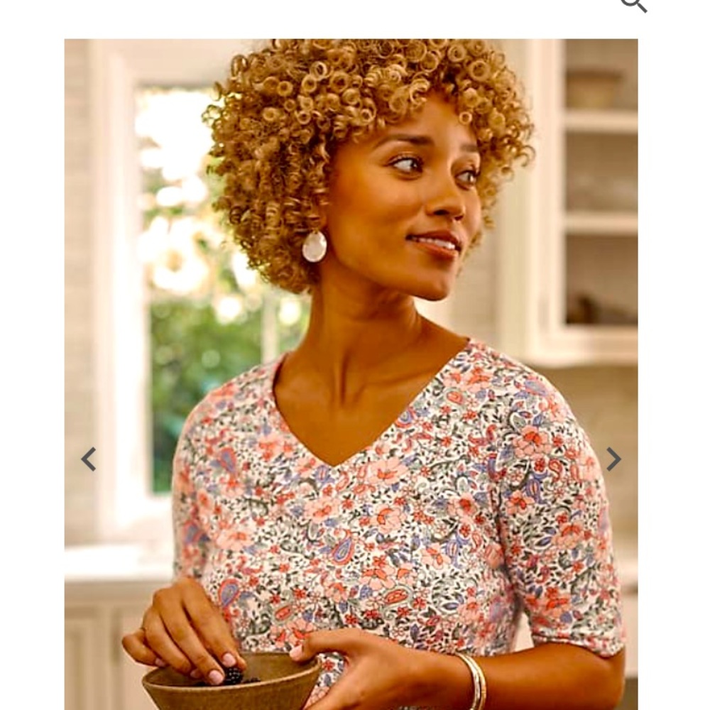 Beautiful Pink Floral V-Neck Top